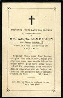 Jeanne Thivillié décédée le 28 févier 1918