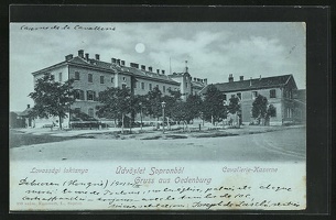 Mondschein-AK-Sopron-oedenburg-Cavallerie-Kaserne