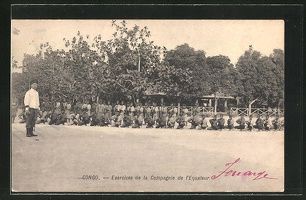 AK-Congo-Exercices-de-la-Compagnie-de-l-Equateur-belgische-Kolonialtruppe