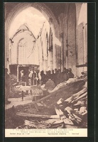 AK-Eine-Gruppe-belgischer-Soldaten-nimmt-Teil-an-einer-Messe-in-einer-von-Deutschen-zerstoerten-Kirche