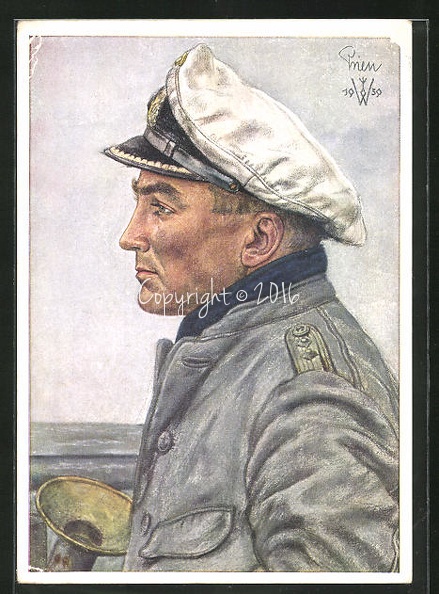 Kuenstler-AK-Willrich-Kapitaenleutnant-Guenther-Prien-in-Uniform-U-Boot-Kommandant-in-der-Schlacht-von-ScapaFlow.jpg
