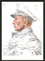 Kuenstler-AK-Willrich-Kapitaenleutnant-Schuhart-U-Boot-Kommandant-der-als-erster-ein-engl-Grosskampfschiff-versenkte