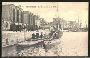 AK-Dunkerque-Les-Submersibles-a-Quai-U-Boote-im-Hafen