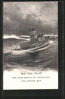 AK-Guerre-Navale-1914-1917-Nos-Sous-Marins-en-Manoeuvre-par-grosse-mer-Franzoes-U-Boot