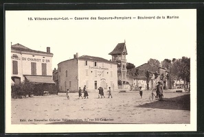 AK-Villeneuve-sur-Lot-Caserne-des-Sapeirs-Pompiers-Hotel-du-Chariot-d-Or-Feuerwehr