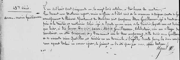 Guillaume Anne Marie  1851 10 22 D