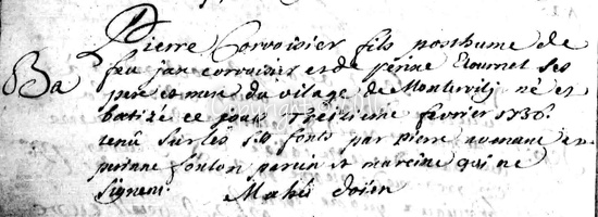 Corvoisier Pierre 1736 02 13 B