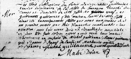 Janvier Guillaume - Guillonnet Guillemette 1730 06 27 M