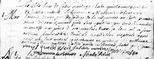 Perrichot Guillaume - Uguet Mathurine 1744 02 11 M