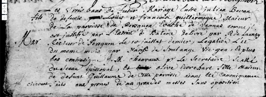 Bevan Julien - Guillermique Françoise 1750 08 05 M1