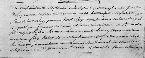 Brageo Jean Baptiste - Janvier Reine Catherine 1784 09 24 M1