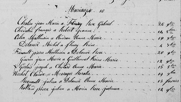 Z - Table Mariages 1844